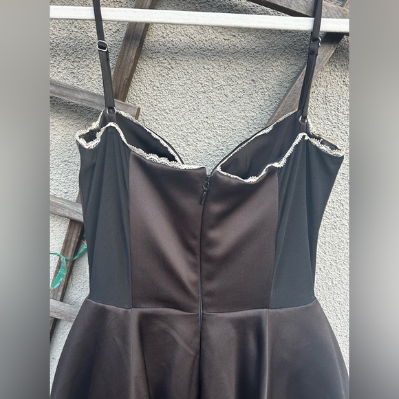 House of CB 'Mademoiselle' Black Satin Tulle Midi Dress - Picture 16 of 16